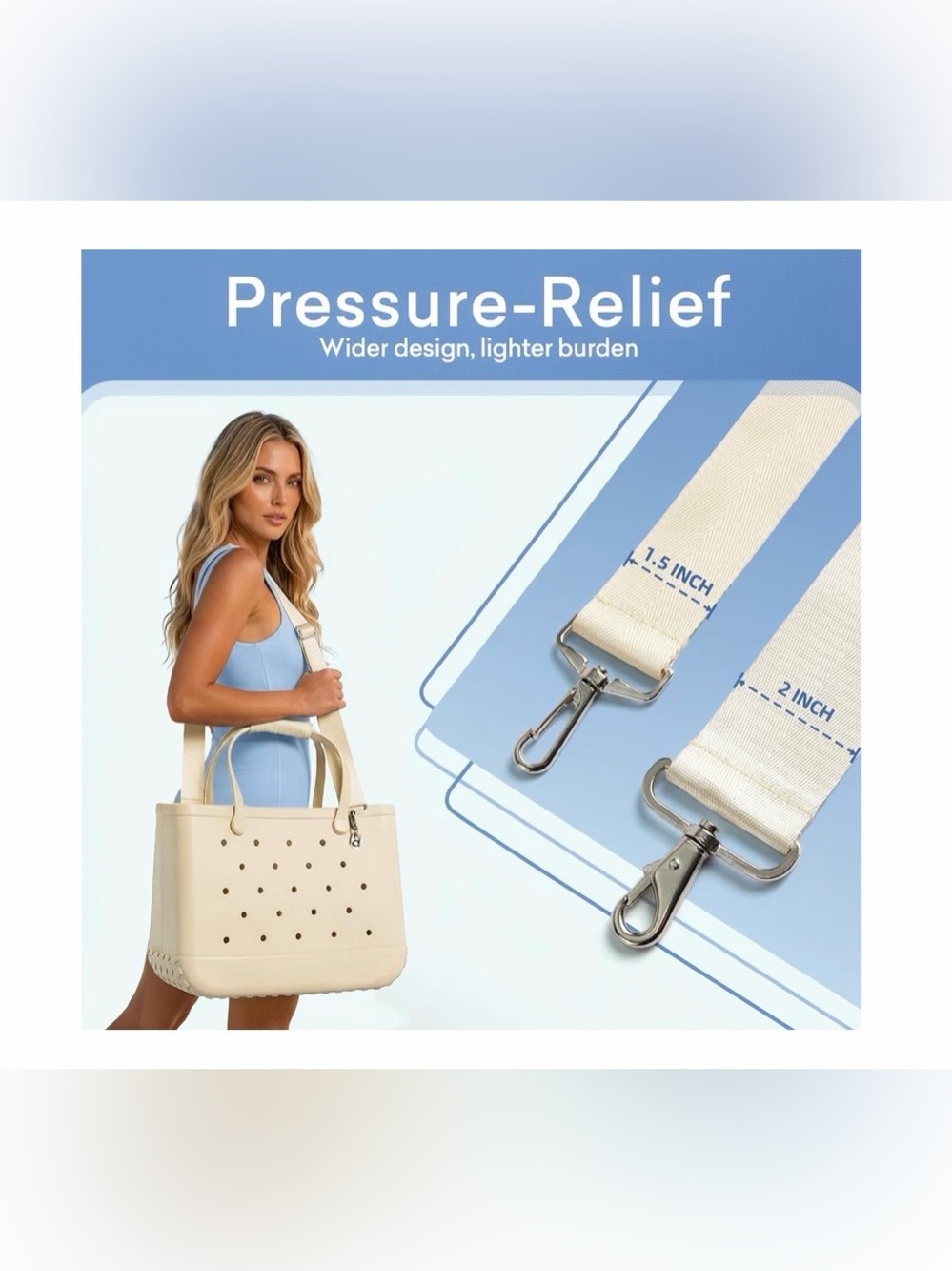 Bogg Bag Shoulder Strap Accessory – Cream - Picture 4 of 10
